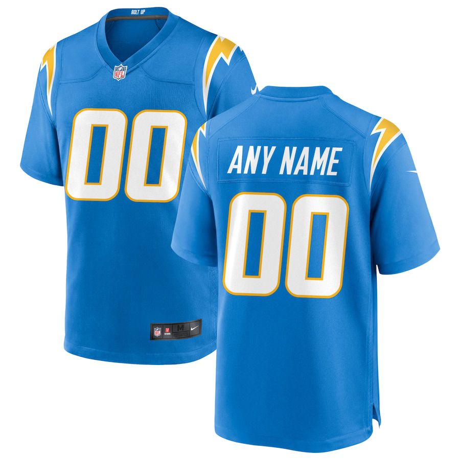 Men Los Angeles Chargers Nike Powder Blue Custom Game NFL Jersey->customized nfl jersey->Custom Jersey